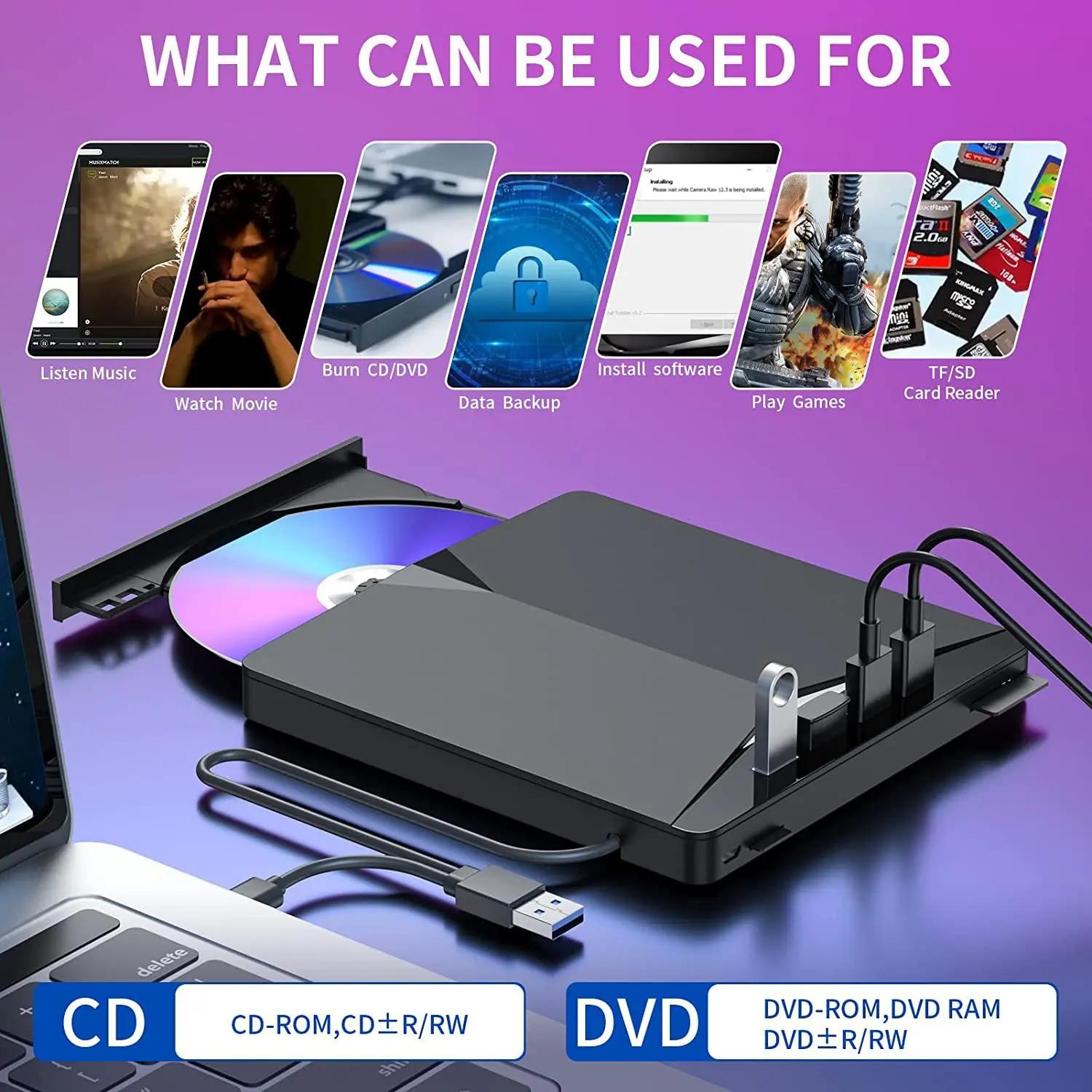USB 3.0 C Ÿ  CD DVD RW  ̺, DVD   ÷̾, PC Ʈ ƮϿ   ̺, 7  1